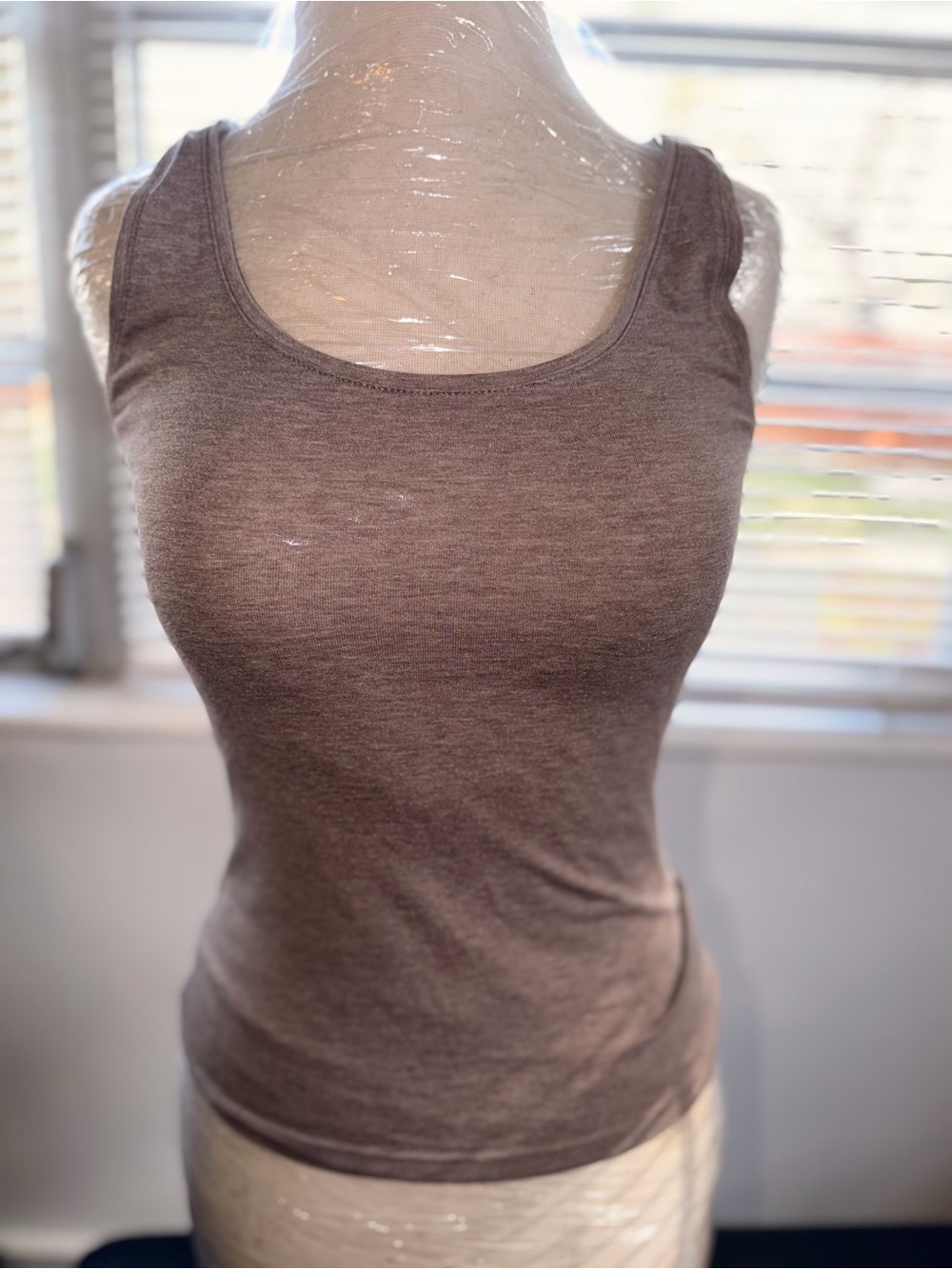 H&M Brown Scoop Neck Tank Top
